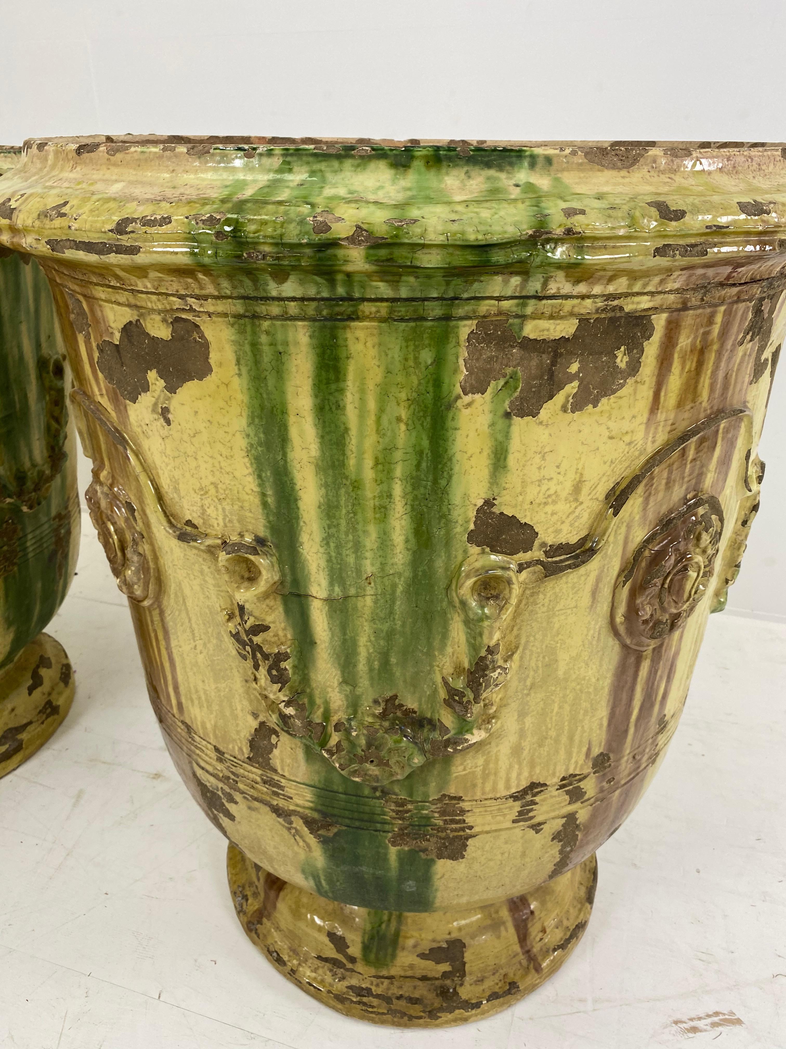 Polished Pair of Anduze Terracotta Planters