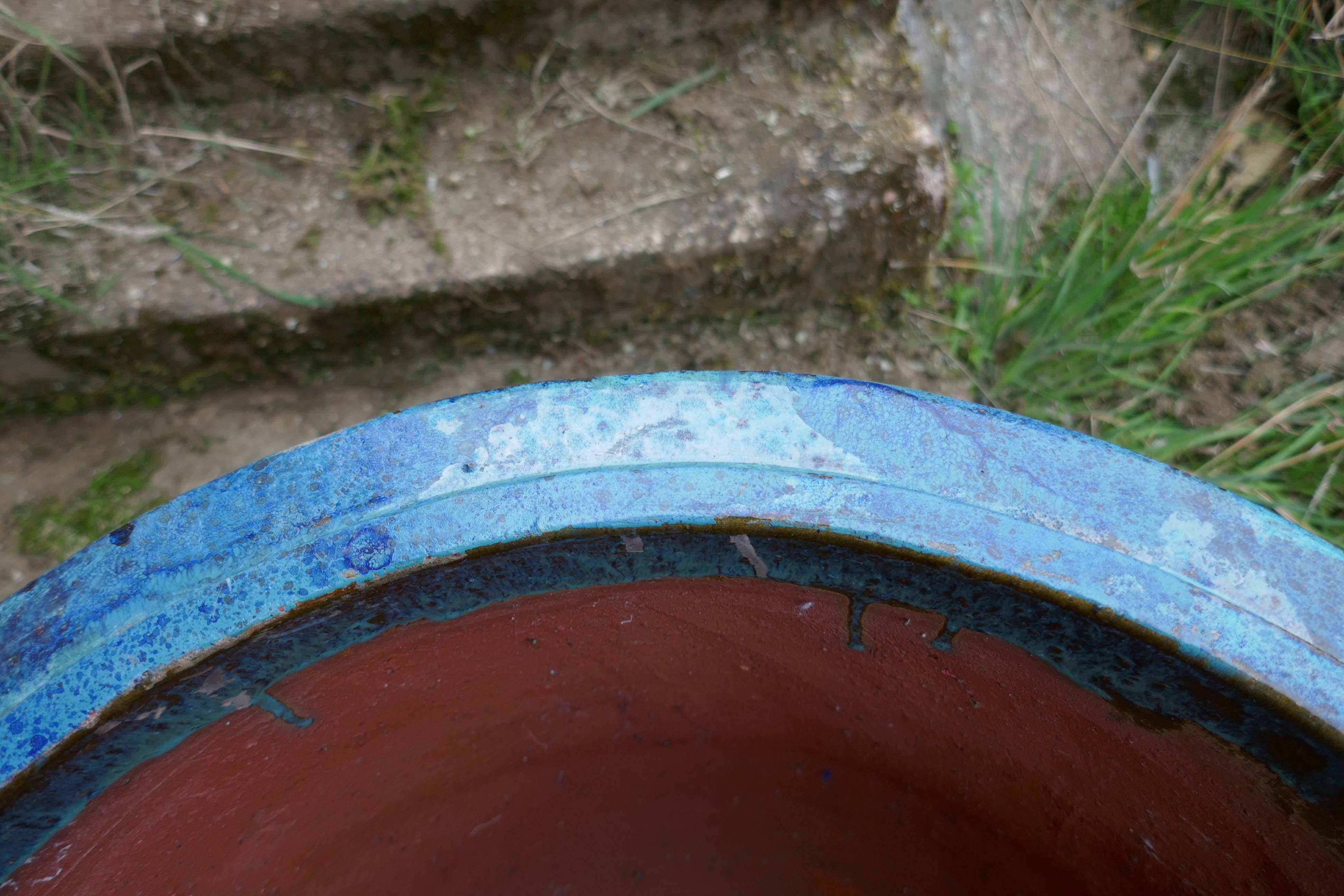 Pair of Anduze Terracotta Turquoise Blue Garden Urns 5