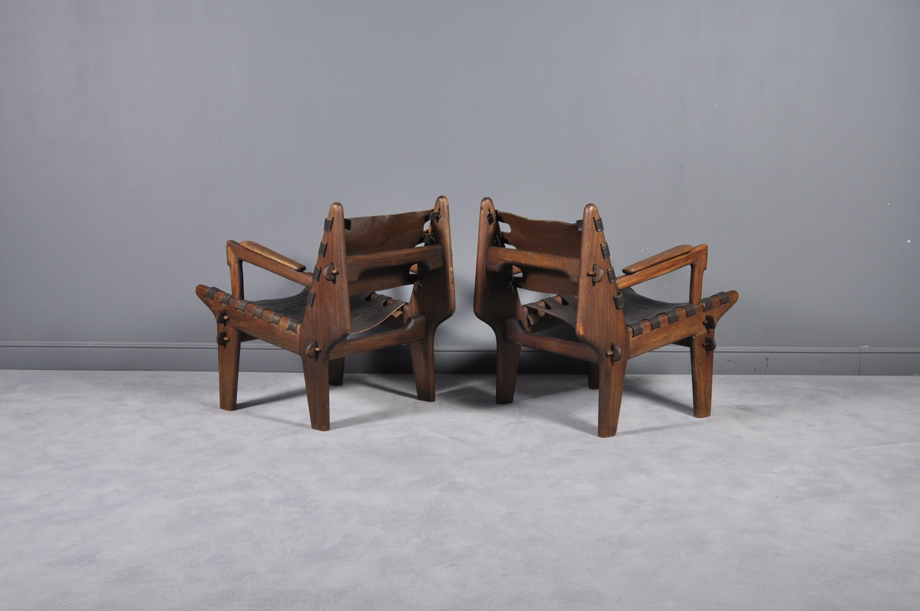 Pazmino’s design career was launched as the result of a Peace Corps/USAID joint venture that paired Scandinavian designers with local craftsmen in Latin America to encourage the production of furniture from local materials. This is a pair of lounge