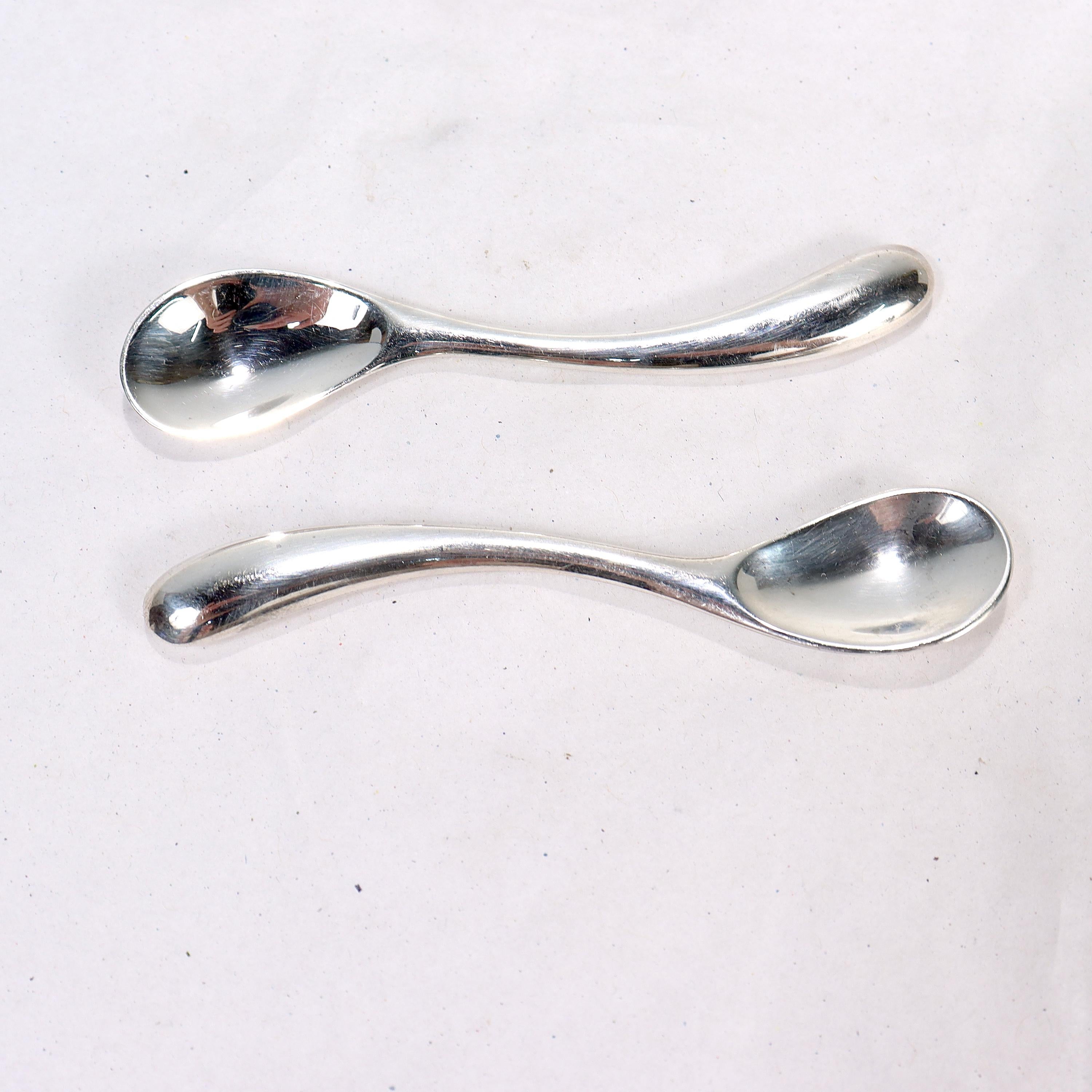 Pair of Angela Cummings Studios Sterling Silver Demitasse Spoons In Good Condition In Philadelphia, PA