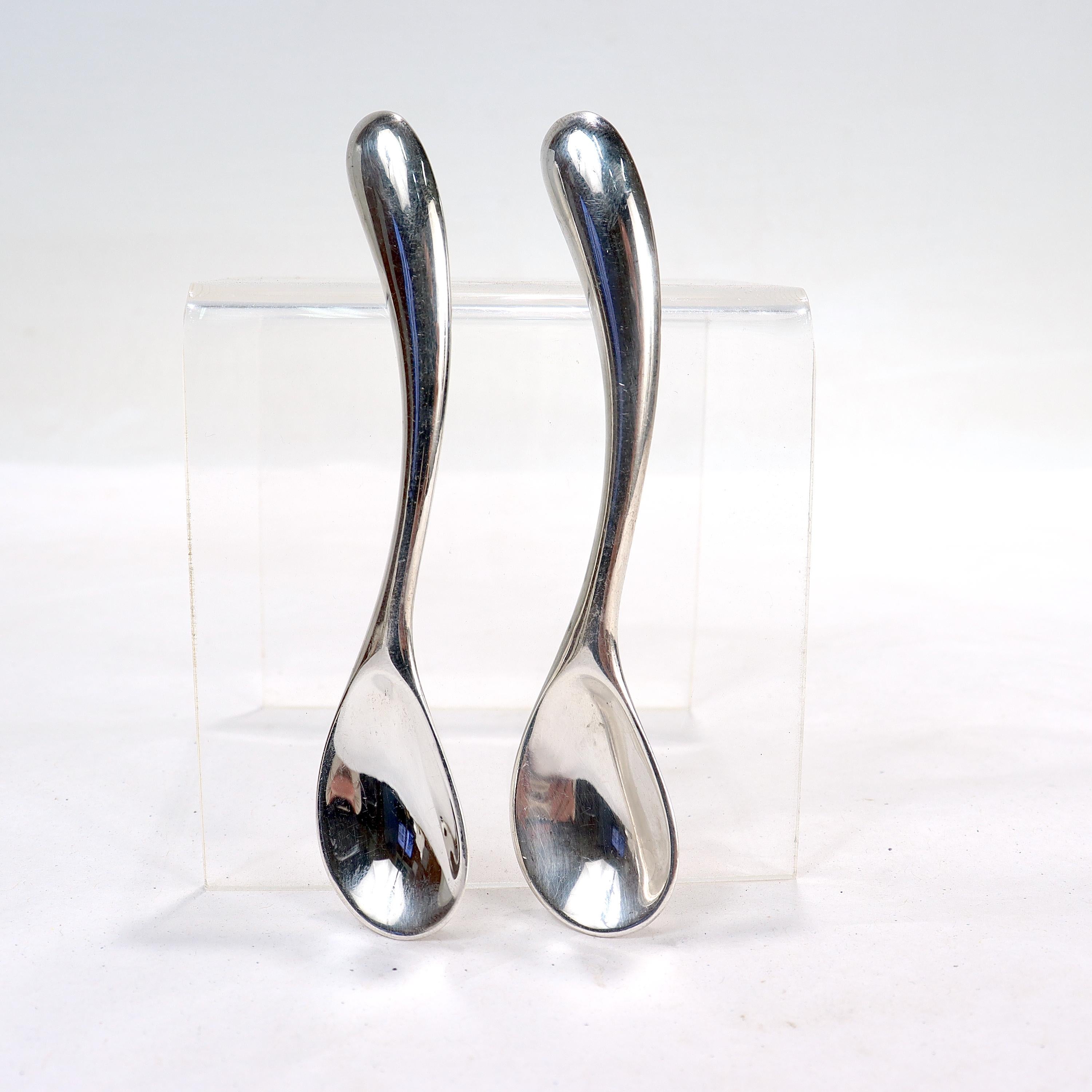 Women's or Men's Pair of Angela Cummings Studios Sterling Silver Demitasse Spoons