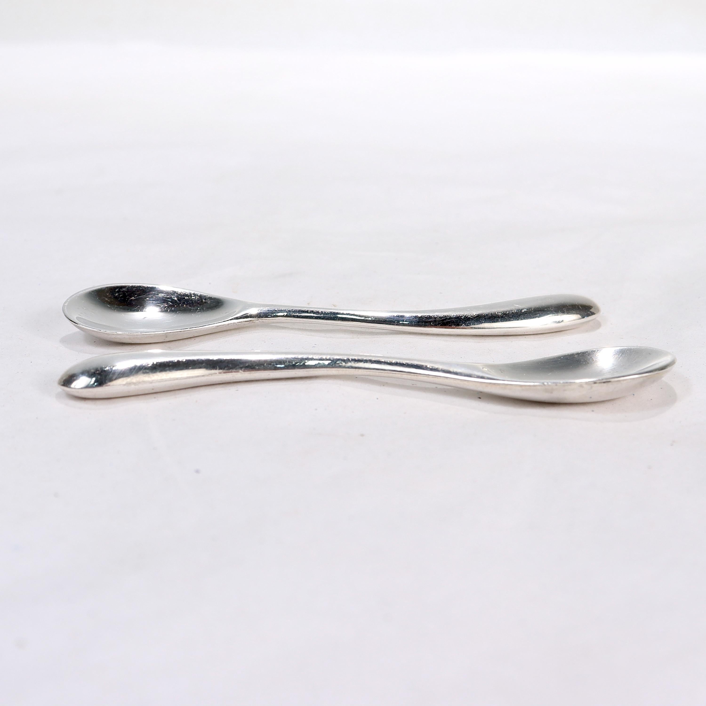 Pair of Angela Cummings Studios Sterling Silver Demitasse Spoons 3