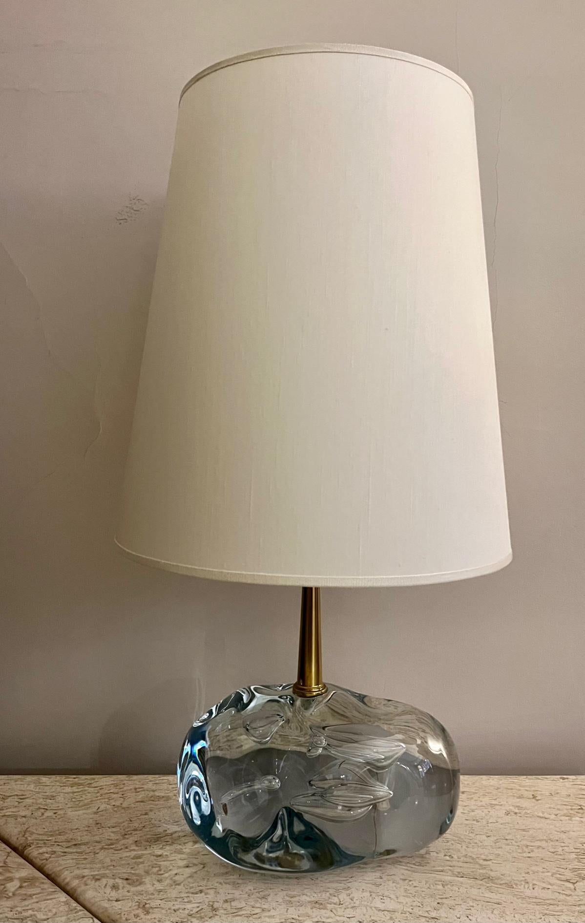 Contemporary Pair of Angelo Brotto Glass Blocks Table Lamps