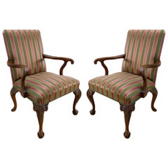 Vintage Pair of Angelo Cappellini Chippendale Style Armchairs