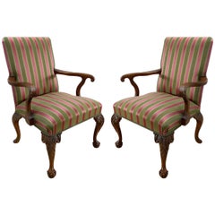 Angelo Cappellini Chippendale Style Armchairs, pair