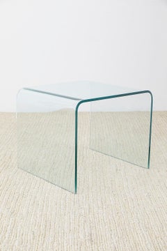Paar Angelo Cortesi Glas Wasserfall Nesting Drink Tables