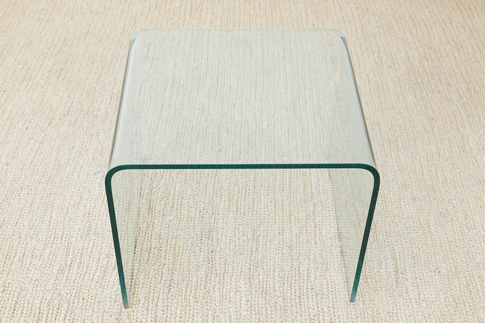 Cortesi Home Jamelos Nesting Tables - Modern Black Steel Frame With Clear Glass Tops