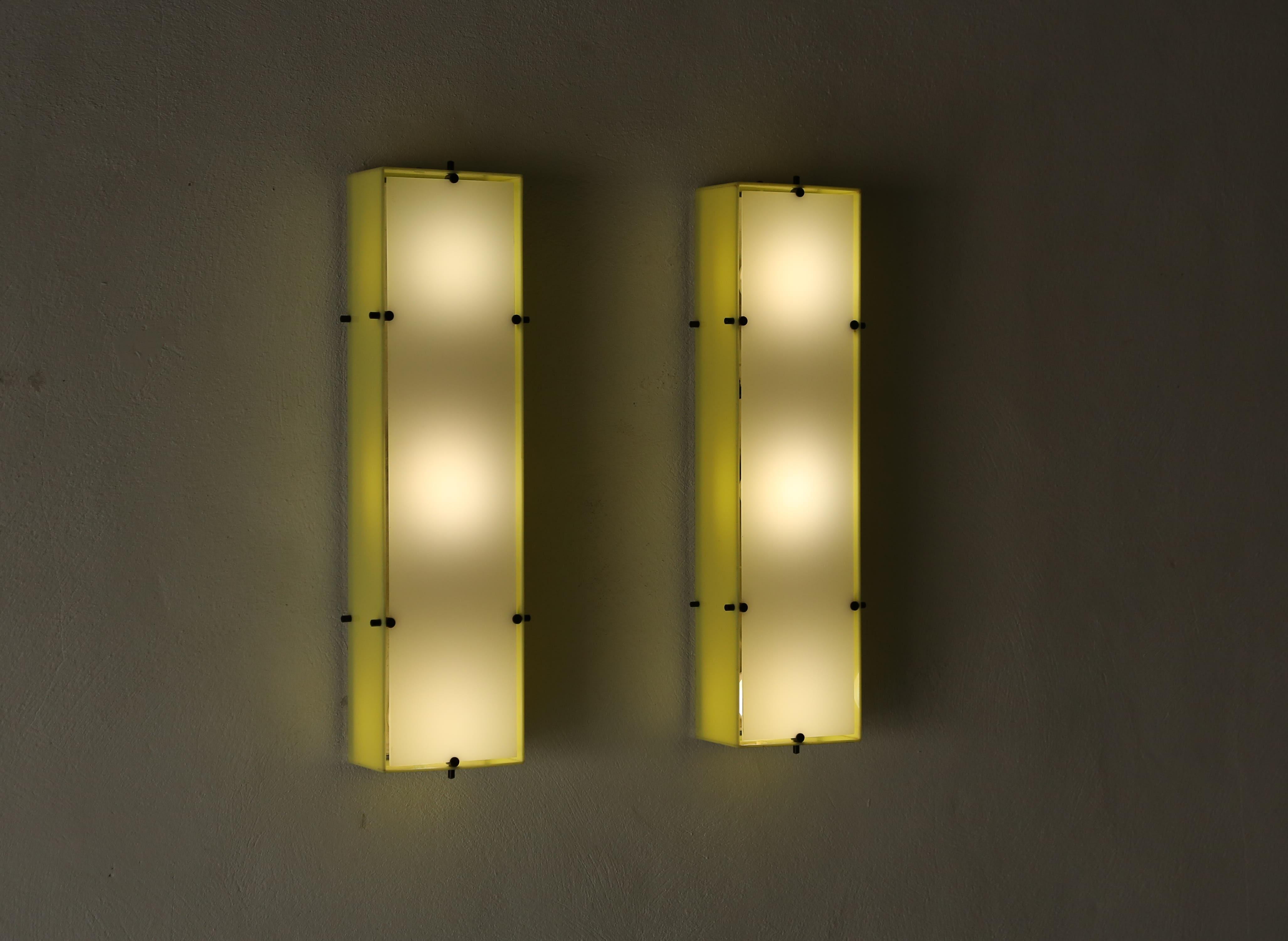 Pair of Angelo Lelii for Arredoluce Wall Lights, Italy, 1950s For Sale 4