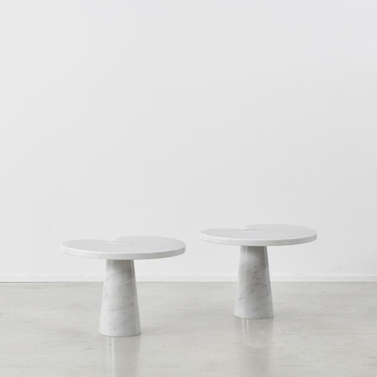The Eros table series features a clean and elegant form which is based around Angelo Mangiarotti’s desire to create an impressive table using substantial materials without any joints. Designed in 1970 for Skipper, the series was made solely from