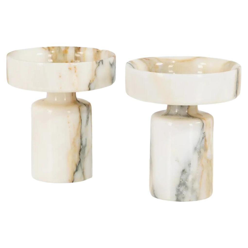 Angelo Mangiarotti Pair Marble Vases For Sale