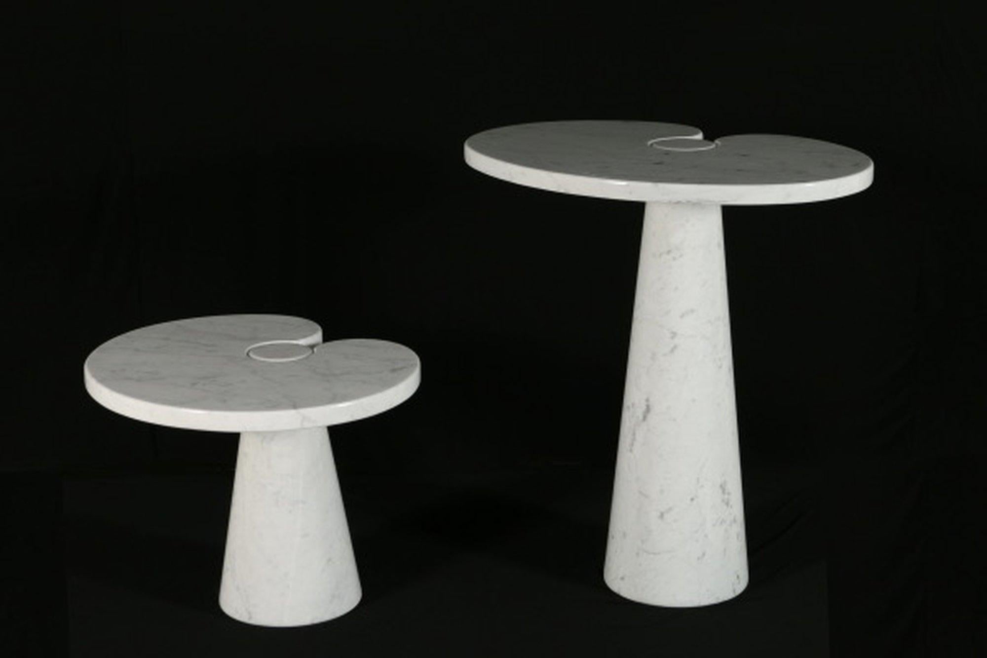 Italian Pair of Angelo Mangiarotti White Side Tables For Sale