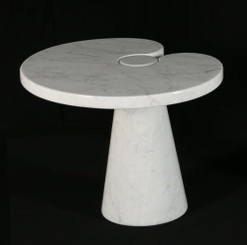 Late 20th Century Pair of Angelo Mangiarotti White Side Tables For Sale