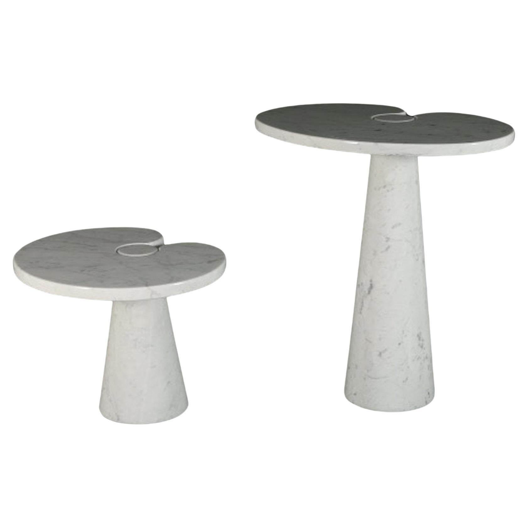 Pair of Angelo Mangiarotti White Side Tables