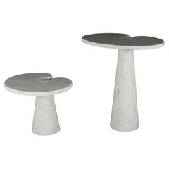 Paire de tables d'appoint blanches Angelo Mangiarotti