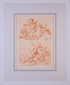 Pair of Angels Engravings, Neoclassical, Late 19th Century, France