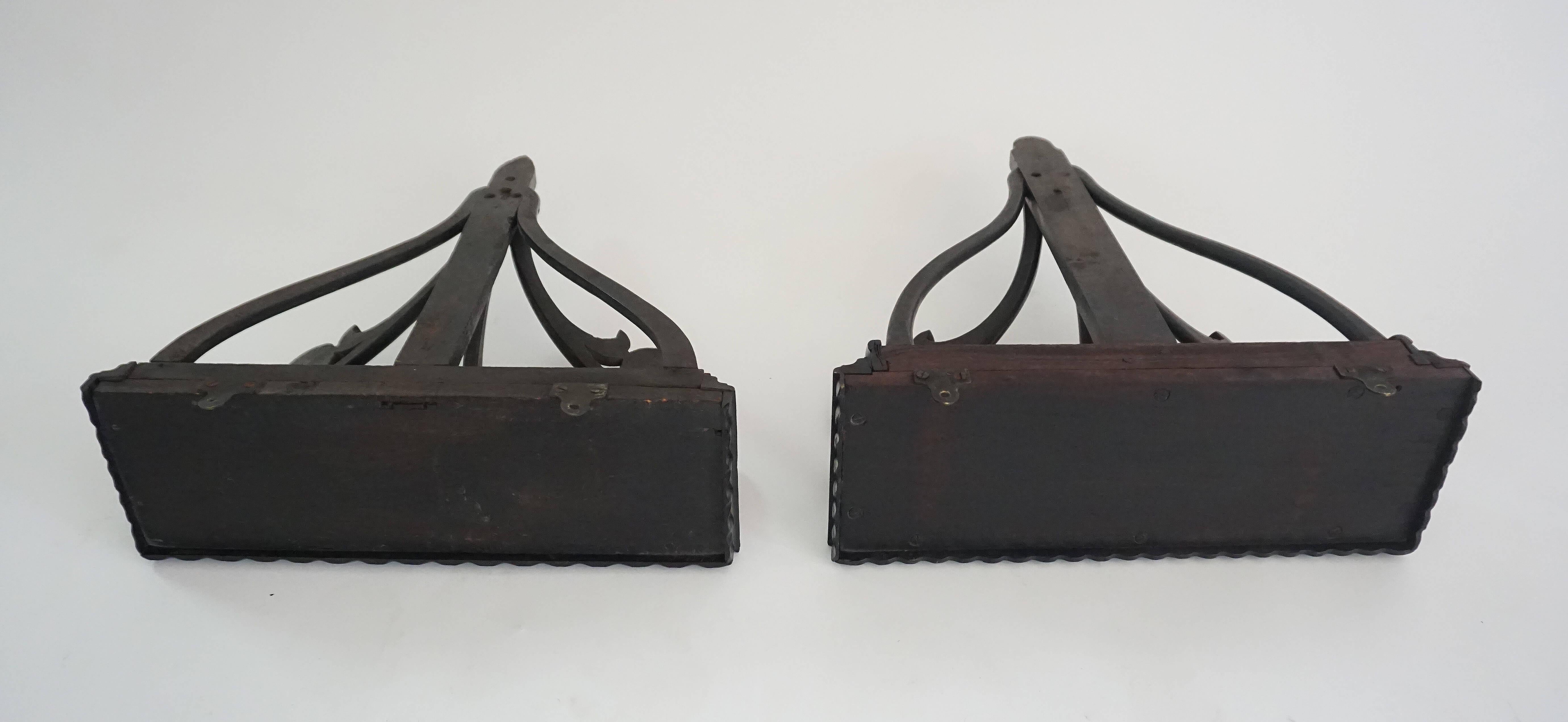 Pair of Anglo-Ceylonese Carved Ebony Wall Brackets or Shelves, circa 1840 For Sale 4