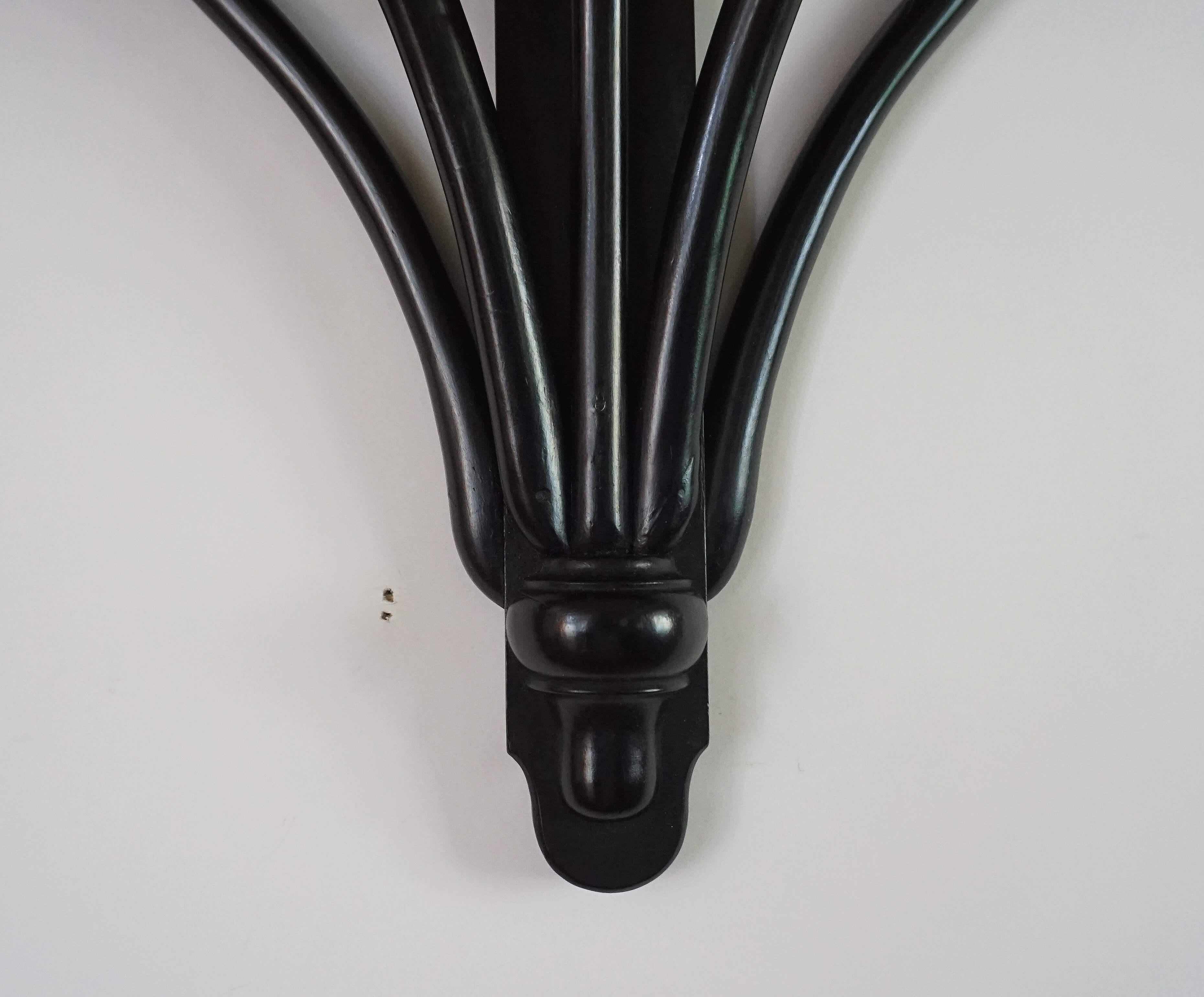 Pair of Anglo-Ceylonese Carved Ebony Wall Brackets or Shelves, circa 1840 For Sale 1