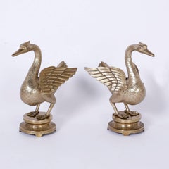 Pair of Anglo-Indian Brass Birds