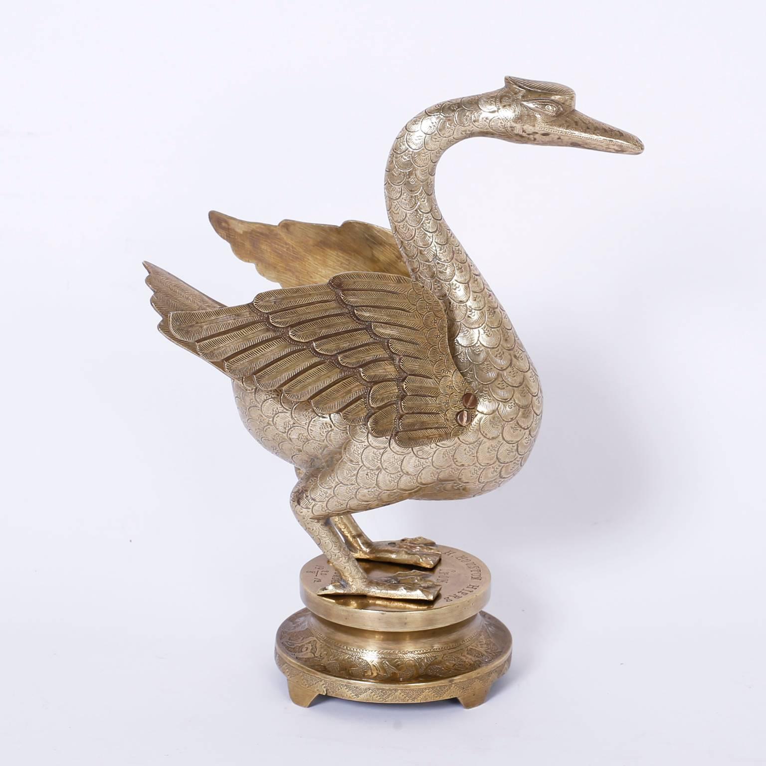Paar anglo-indische Messingvögel aus Messing (Anglo-indisch) im Angebot