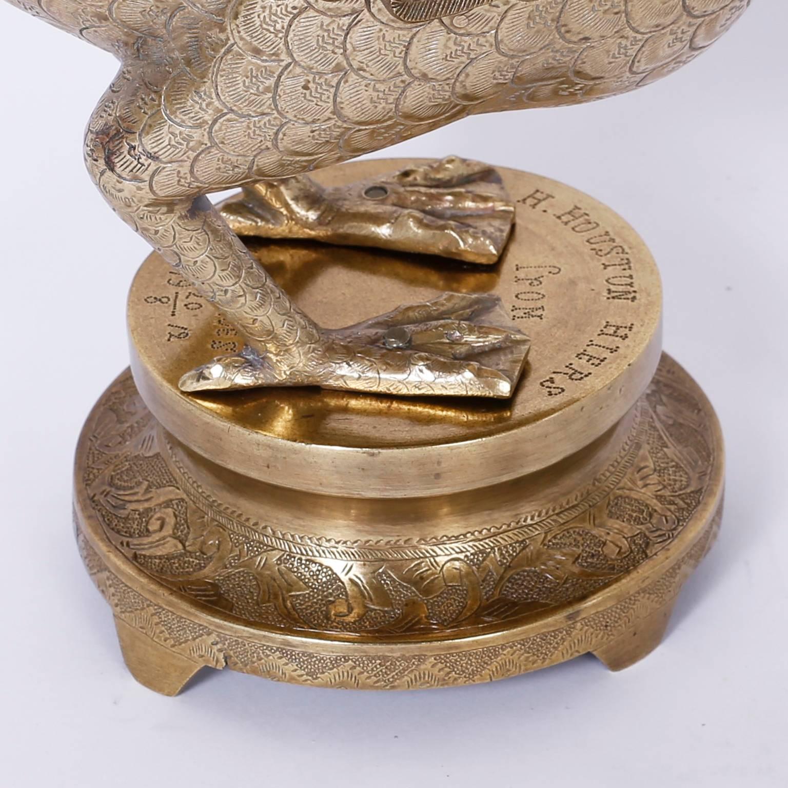 20th Century Pair of Anglo-Indian Brass Birds For Sale