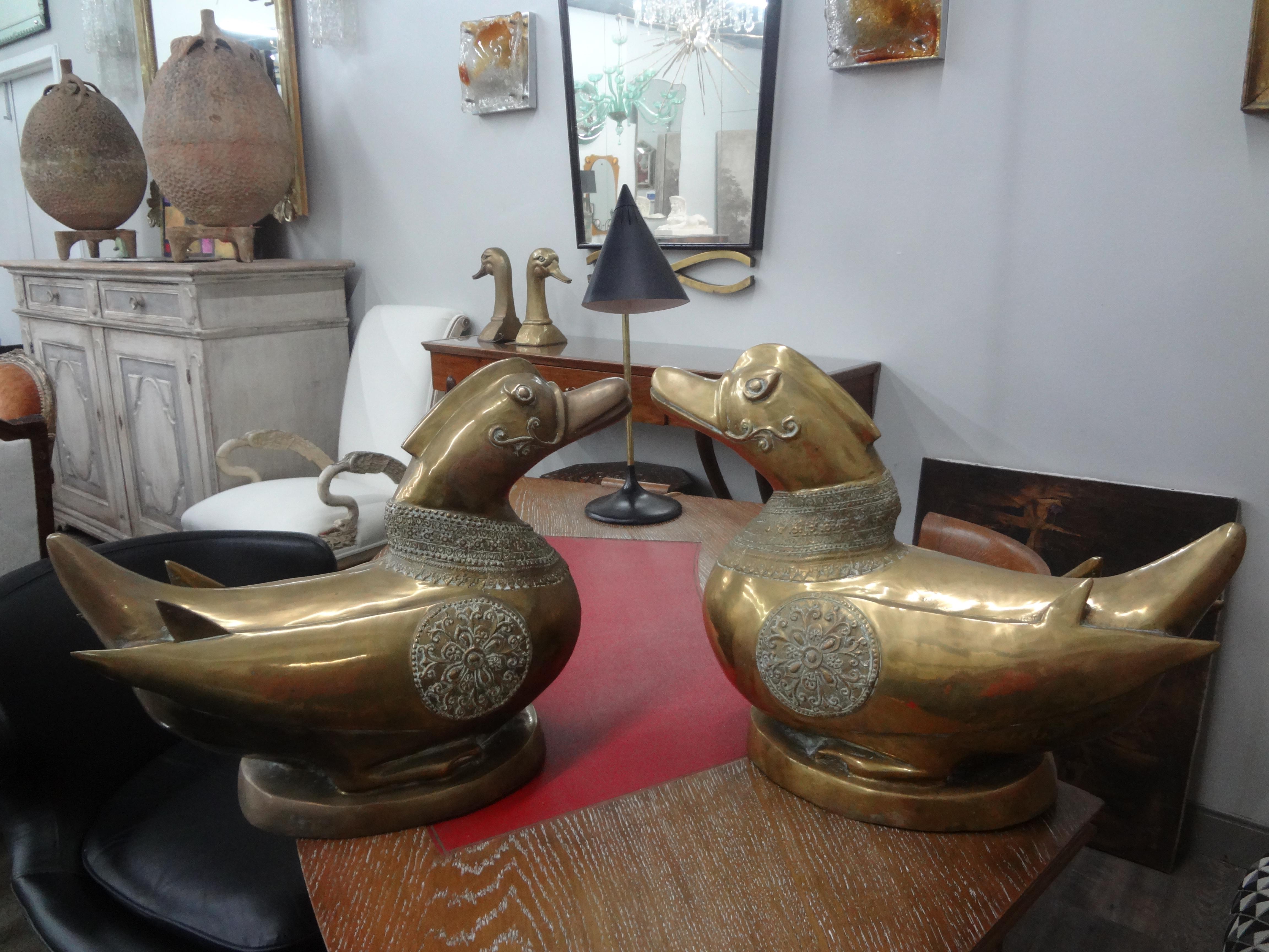 Pair of Anglo Indian Brass Ducks For Sale 8