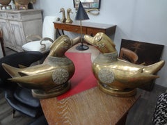 Pair of Anglo Indian Brass Ducks