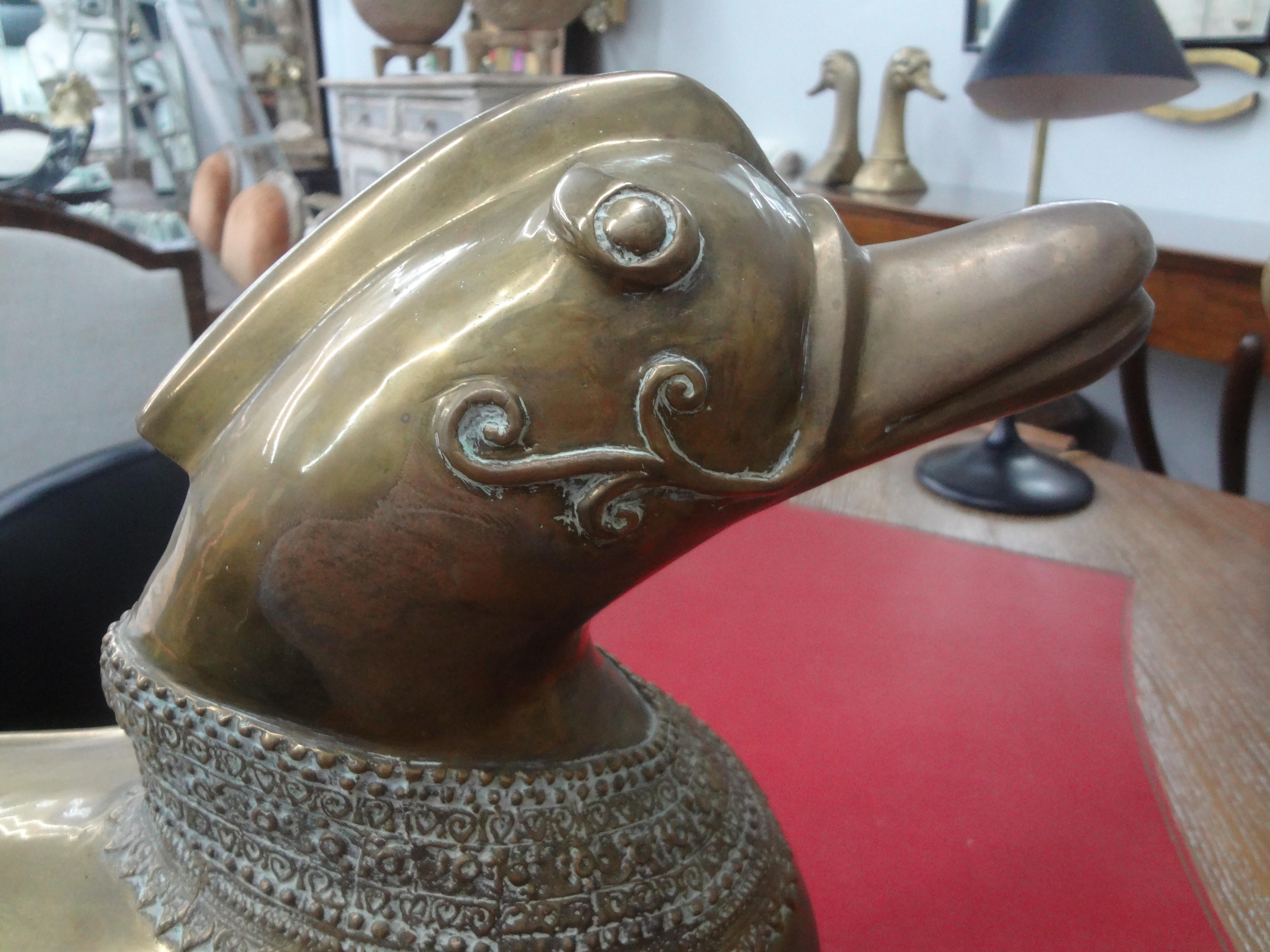 Pair of Anglo Indian Brass Ducks In Good Condition For Sale In Houston, TX