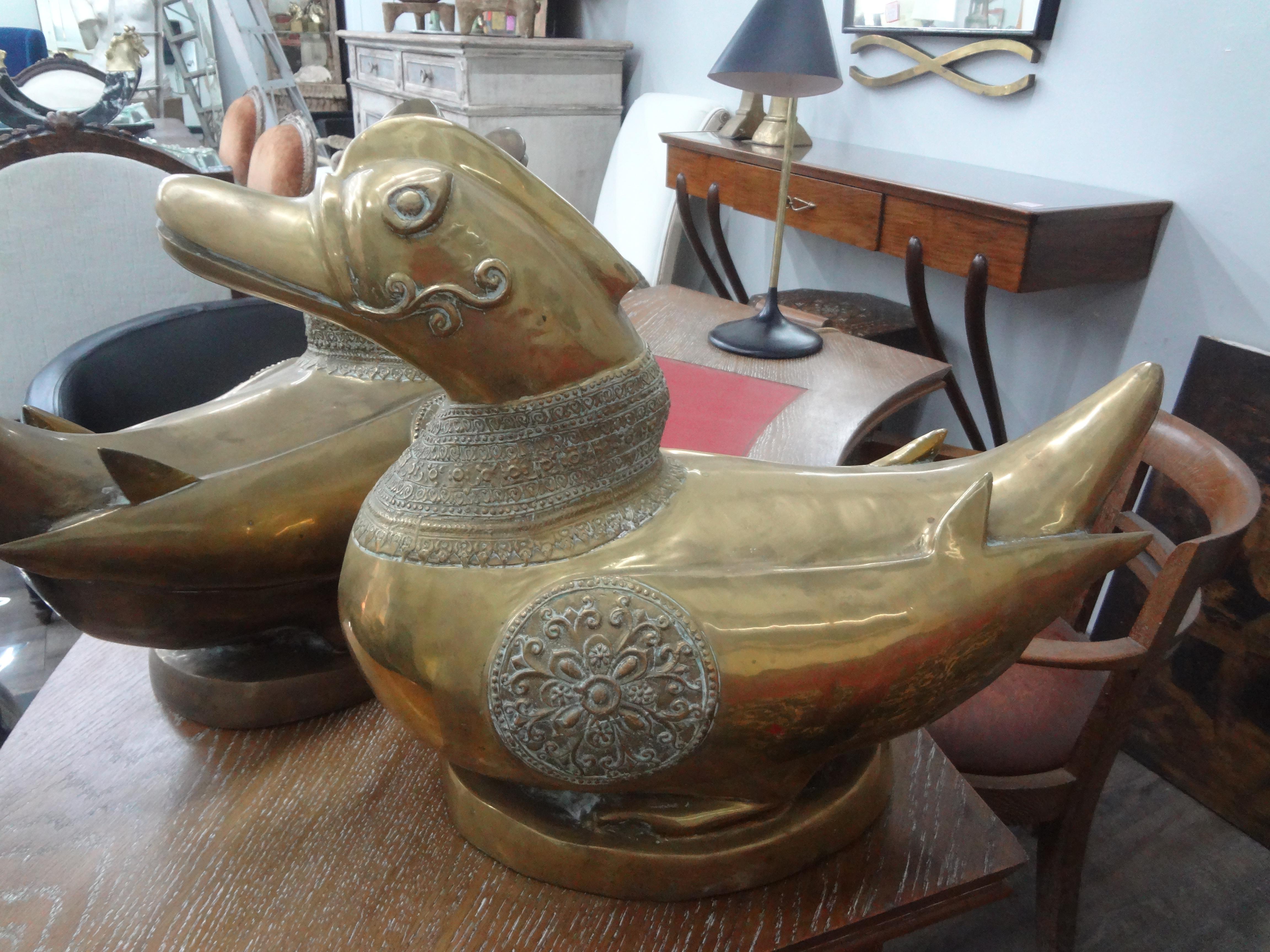 Pair of Anglo Indian Brass Ducks For Sale 2