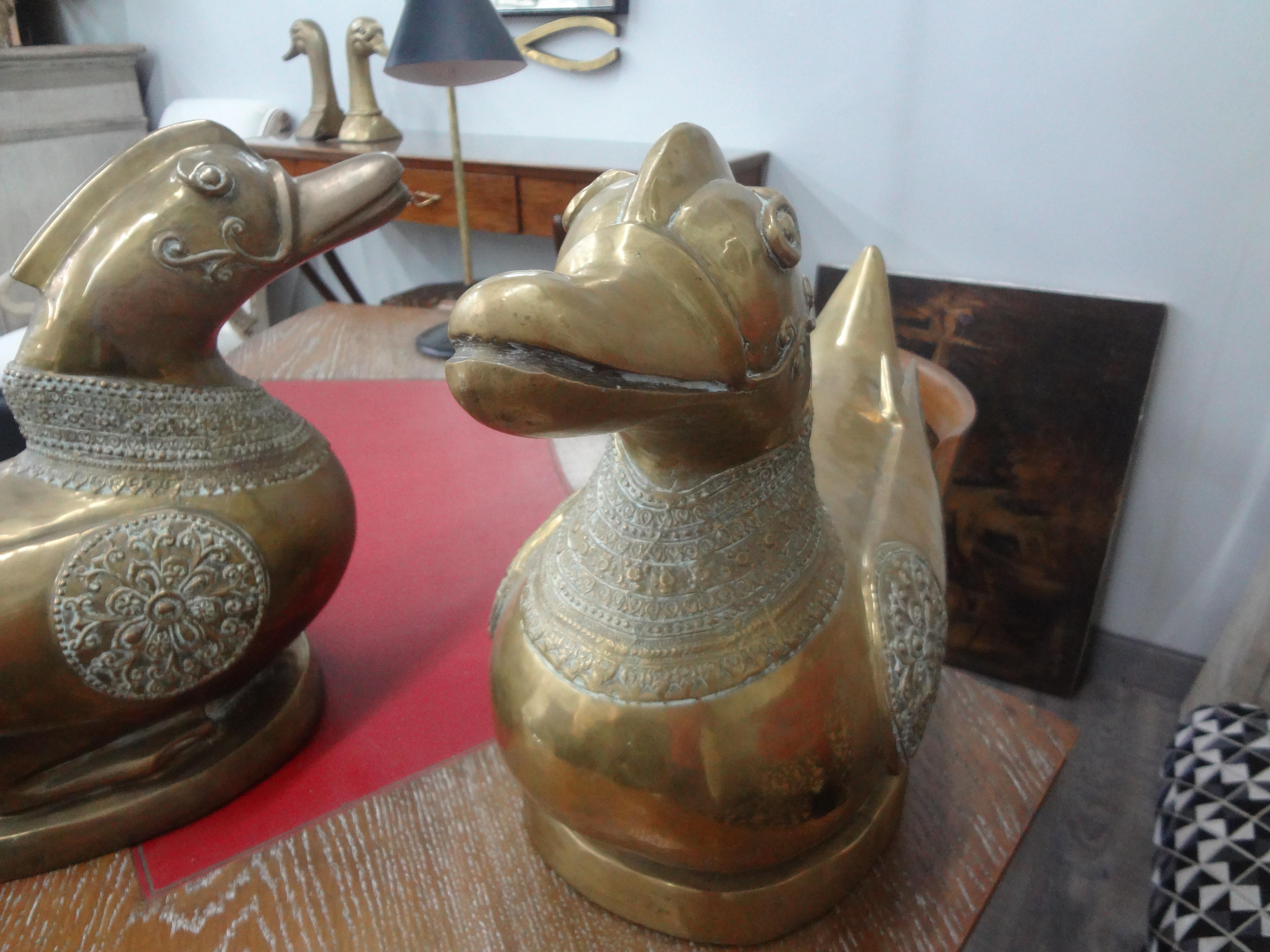 Pair of Anglo Indian Brass Ducks For Sale 3