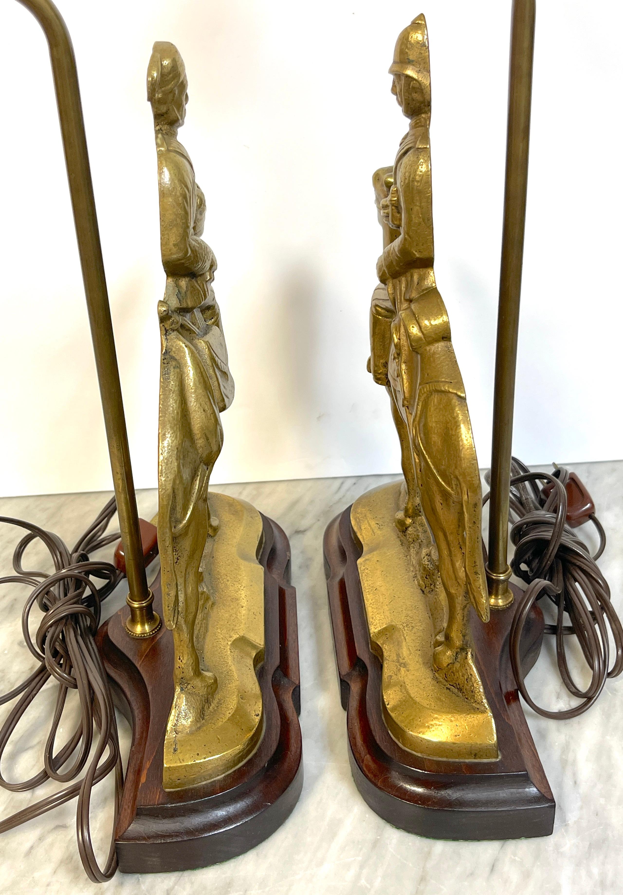 Pair of Anglo-Indian Brass Officer & Camel Doorstops, Now as Lamps 5