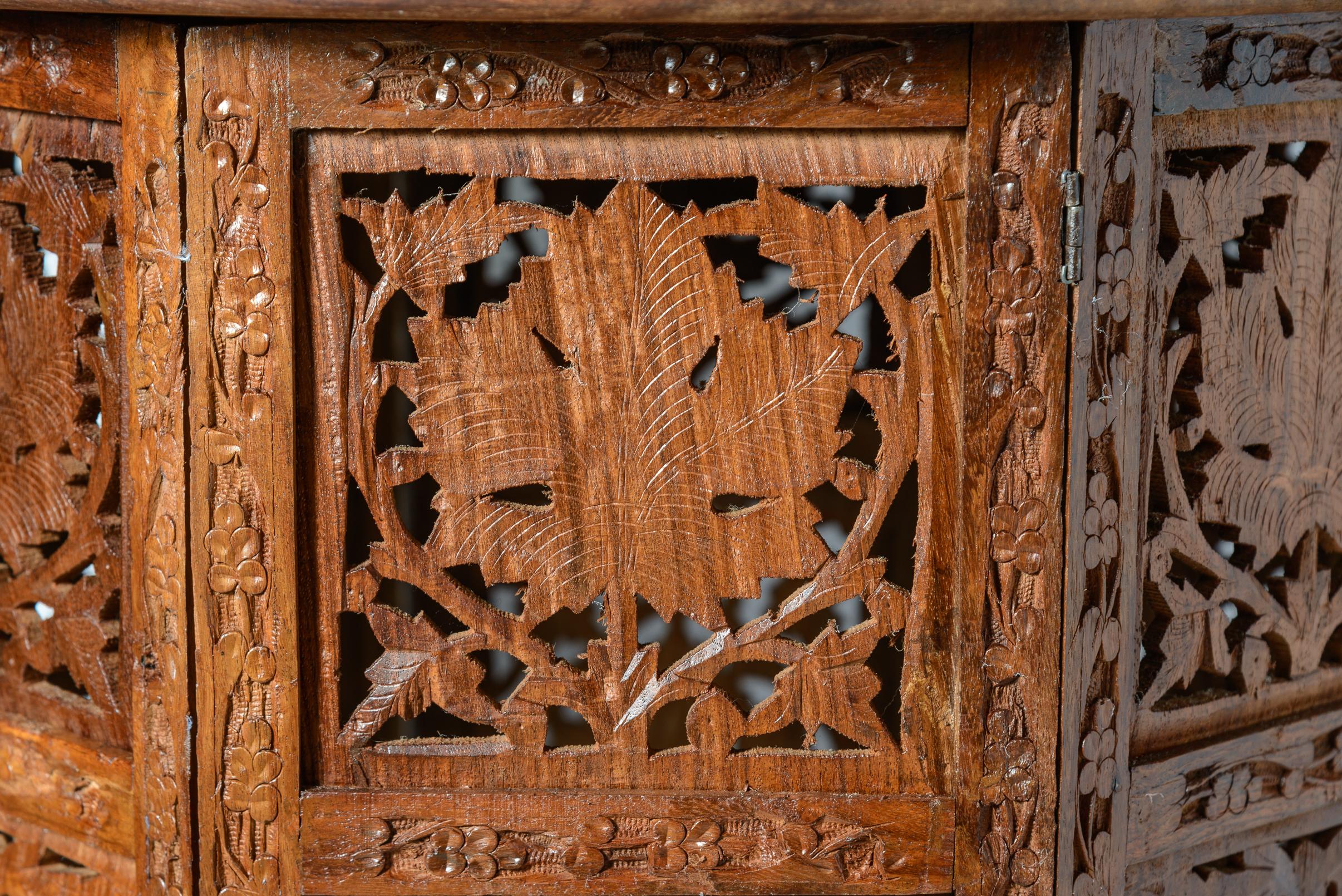 Pair of Anglo Indian Carved & Inlaid Side Tables, 1960s 2