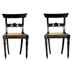 Pair of Anglo-Indian Ceylon Solid Chairs