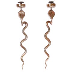 Pair of Anglo-Indian Cobra Wall Sconces