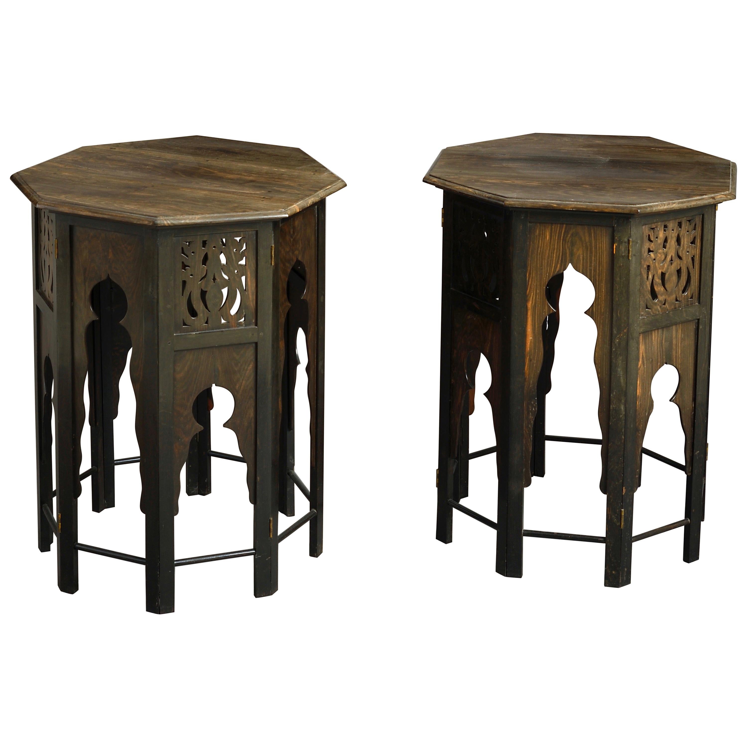 Pair of Anglo-Indian Ebony Lamp Tables