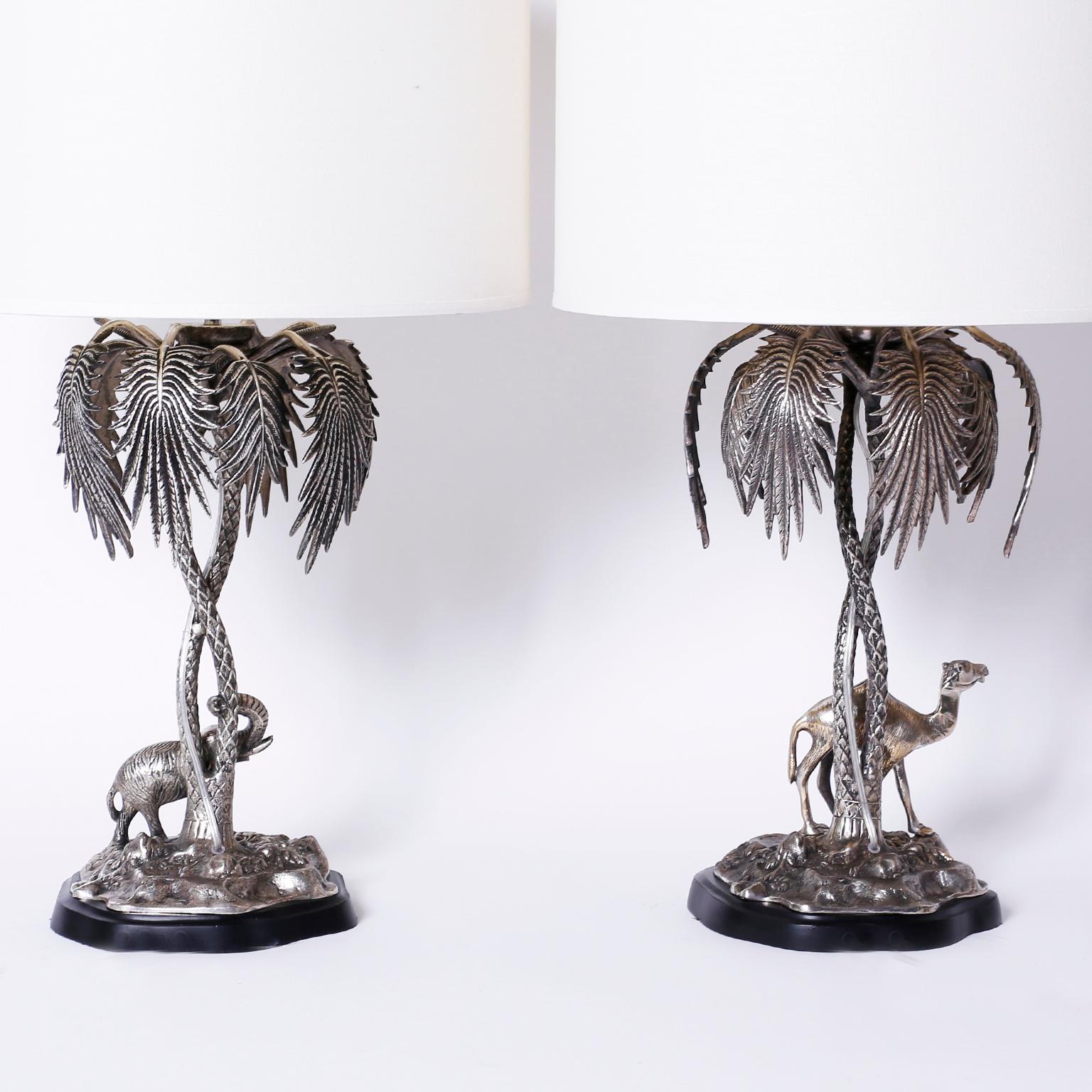 Pair of Anglo-Indian Figural Palm Tree Table Lamps 2
