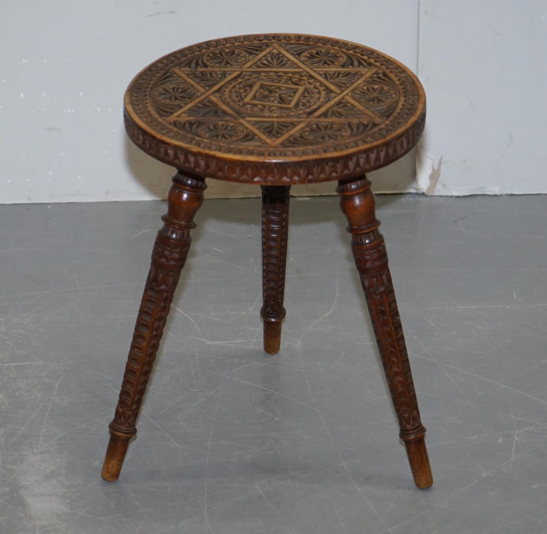 We are delighted to offer this stunning pair of hand carved Anglo Burmese 19th century hardwood export side table

A very good looking well made and decorative pair of tables, they are hand carved from head to toe and look like pure art furniture