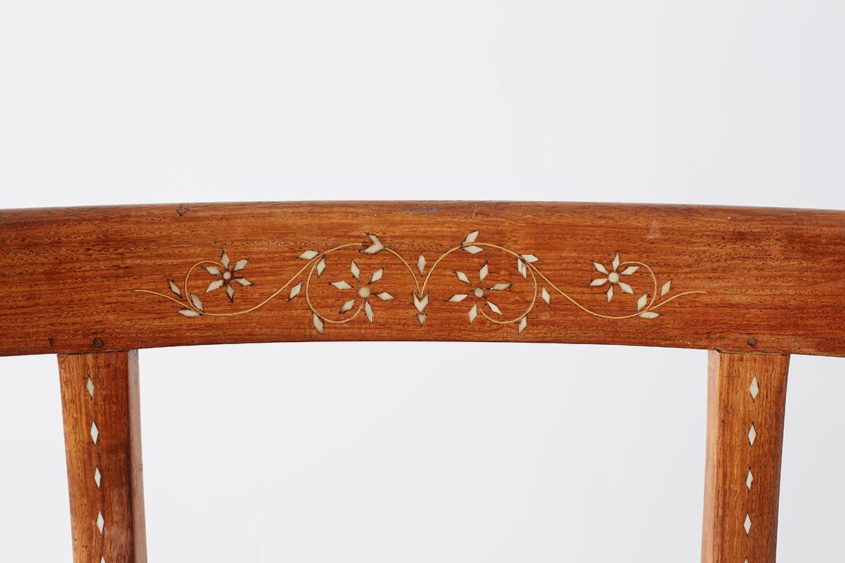Pair of Anglo-Indian Koa Chairs with Bone Inlay 6