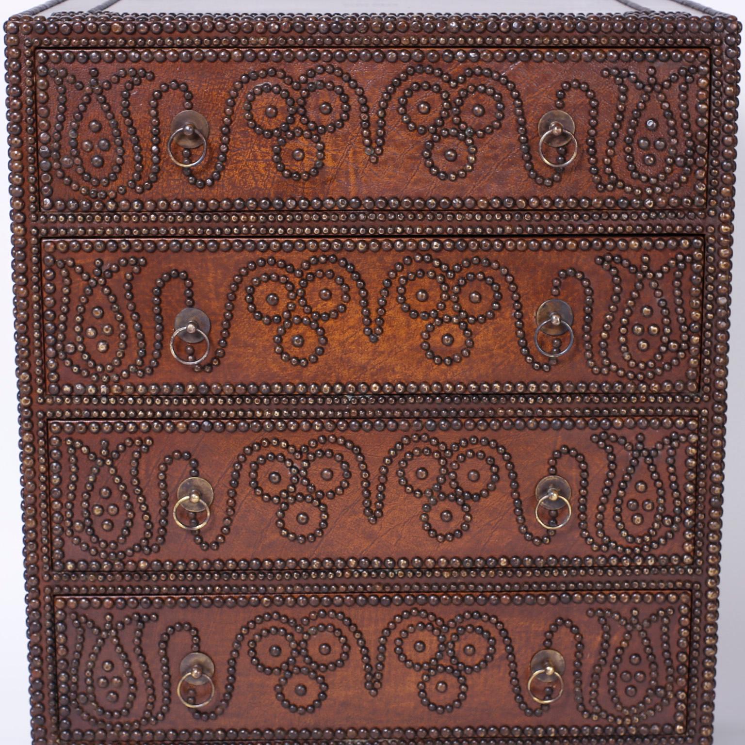 Pair of Anglo-Indian Leather Clad Studded Chests 3