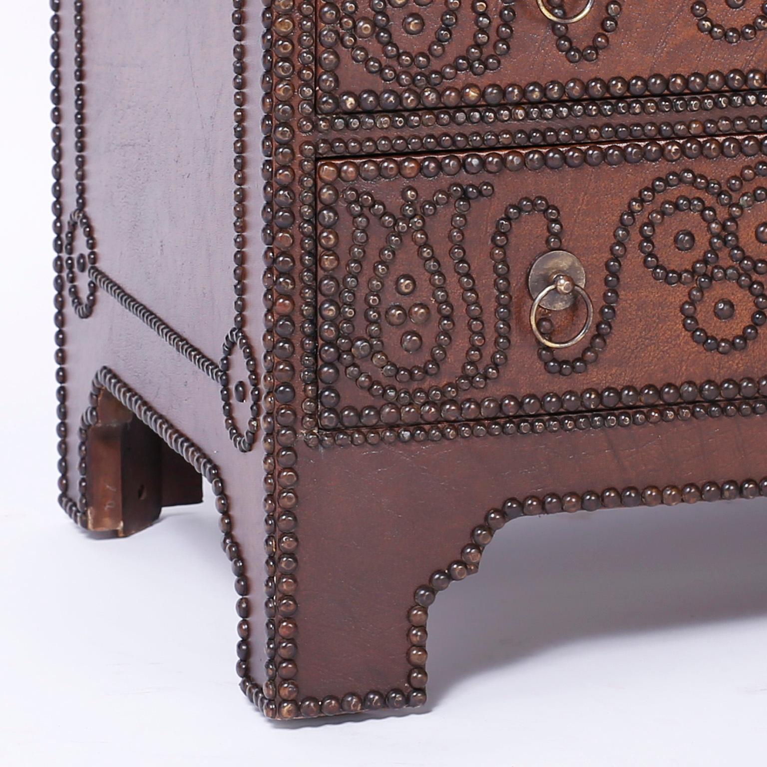 Pair of Anglo-Indian Leather Clad Studded Chests 4