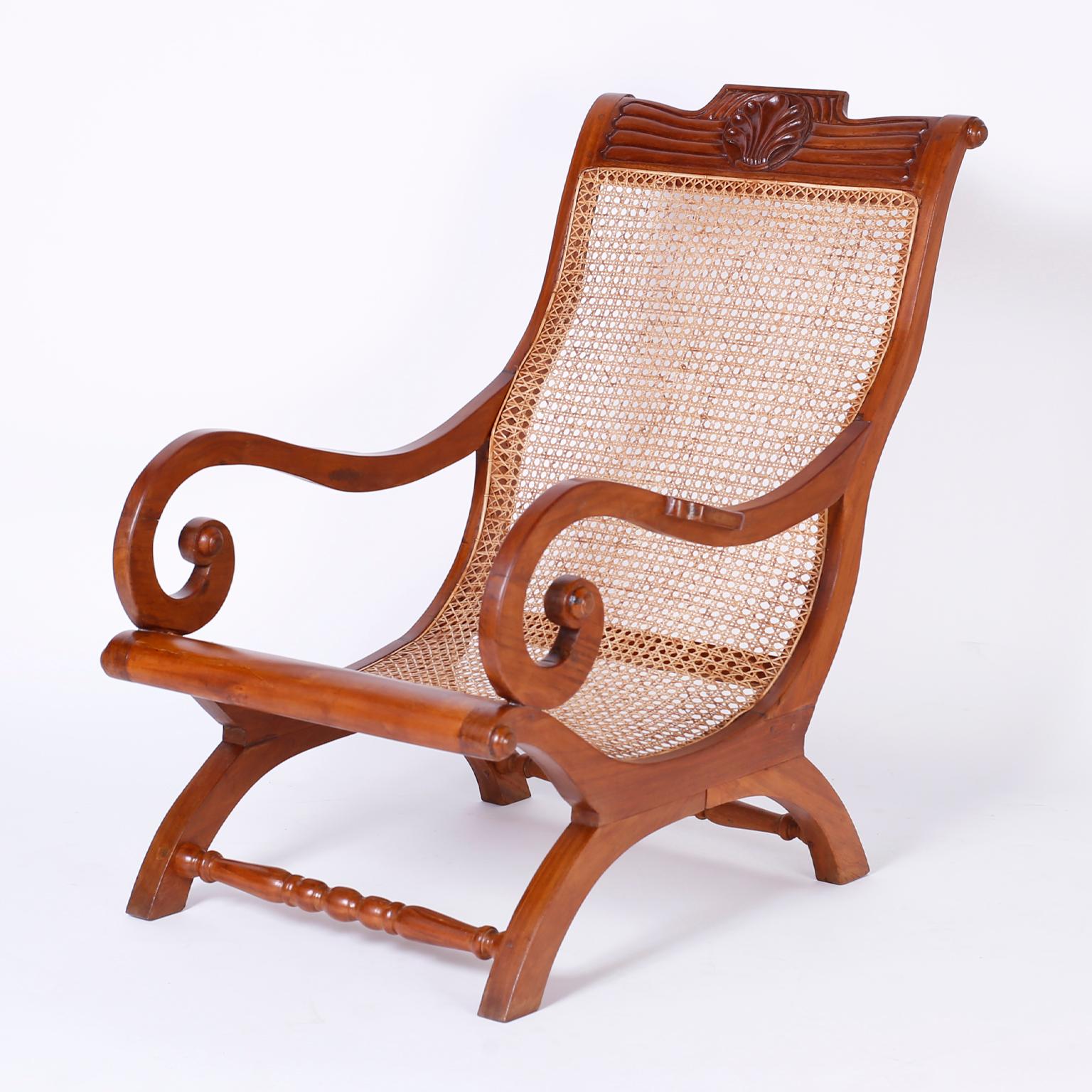 Anglo-Indian Pair of Anglo Indian Lounge Chairs