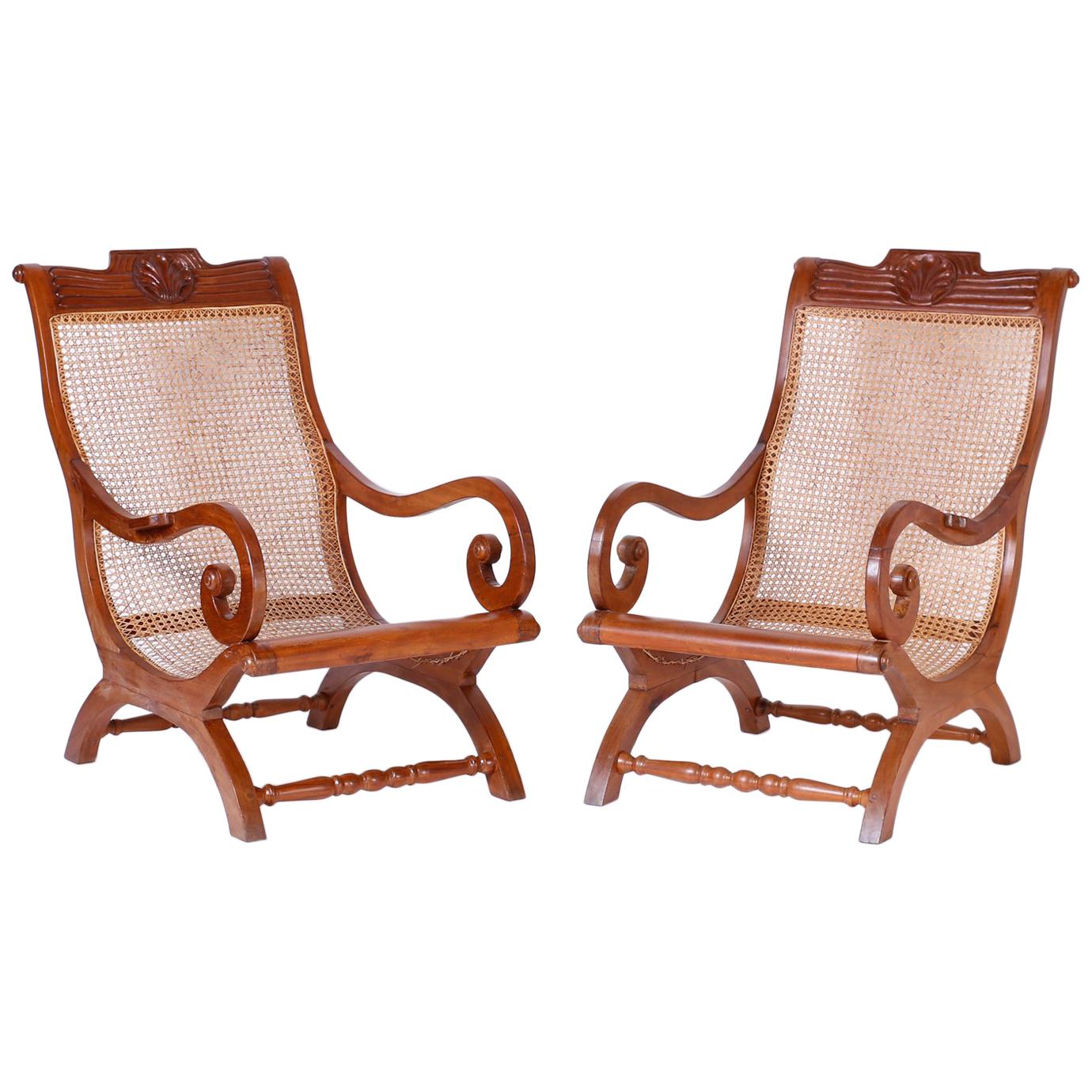 Pair of Anglo Indian Lounge Chairs