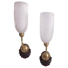 Pair of Anglo Indian Opaline Glass Sconces