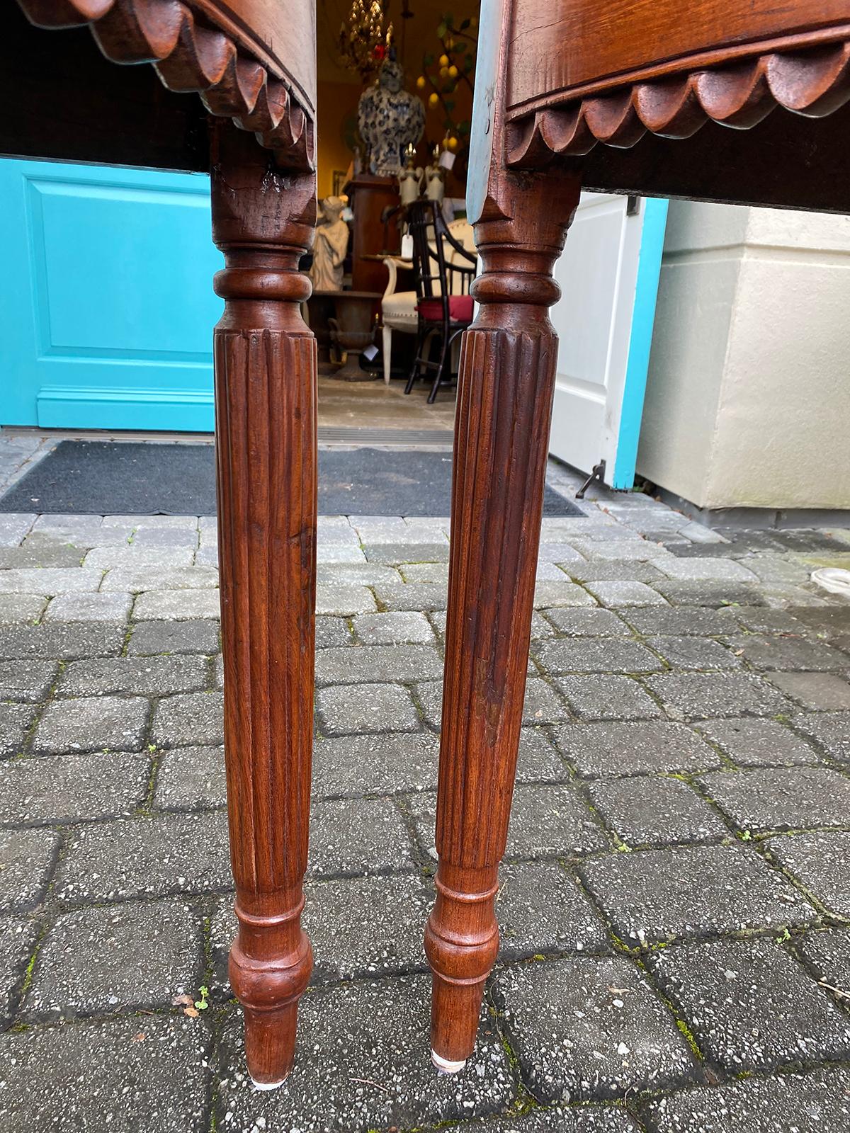 Pair of Anglo-Indian or Anglo-Caribbean Carved Demilune Console Tables 8