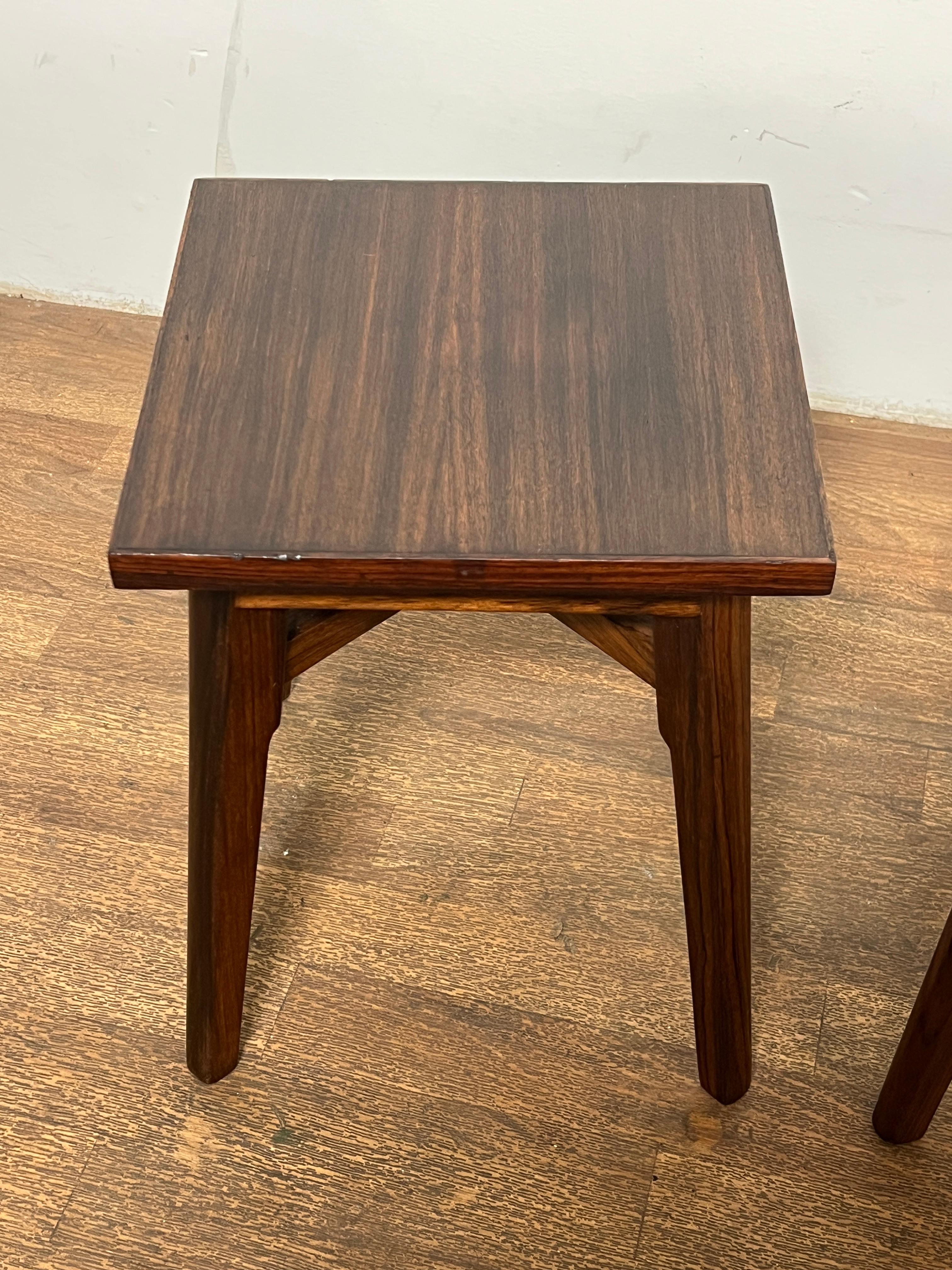 Anglo-Indian Pair of Anglo Indian Rosewood Side Tables by Spencer & Co., Madras, Circa 1950s For Sale
