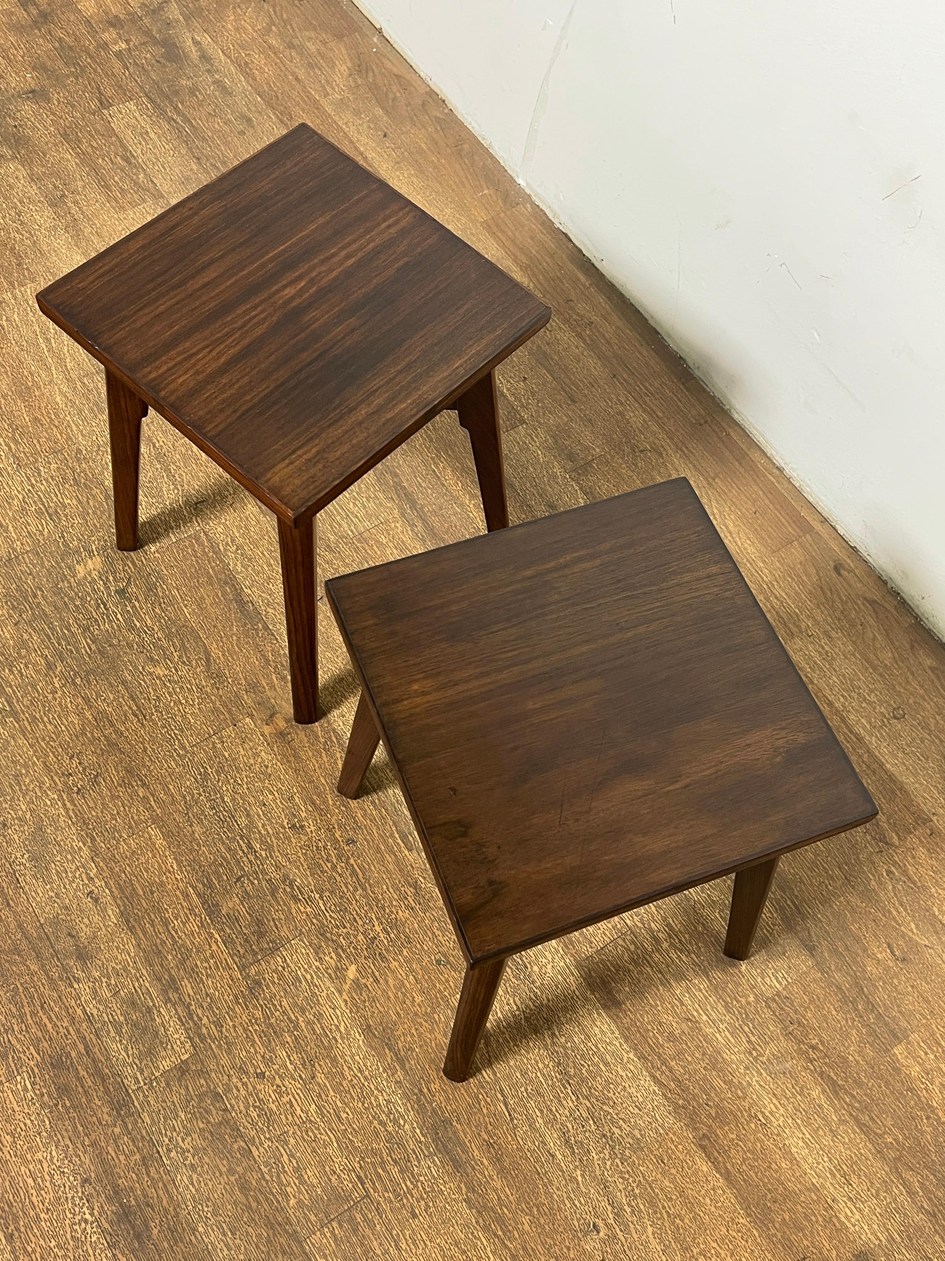 Pair of Anglo Indian Rosewood Side Tables by Spencer & Co., Madras, Circa 1950s For Sale 1