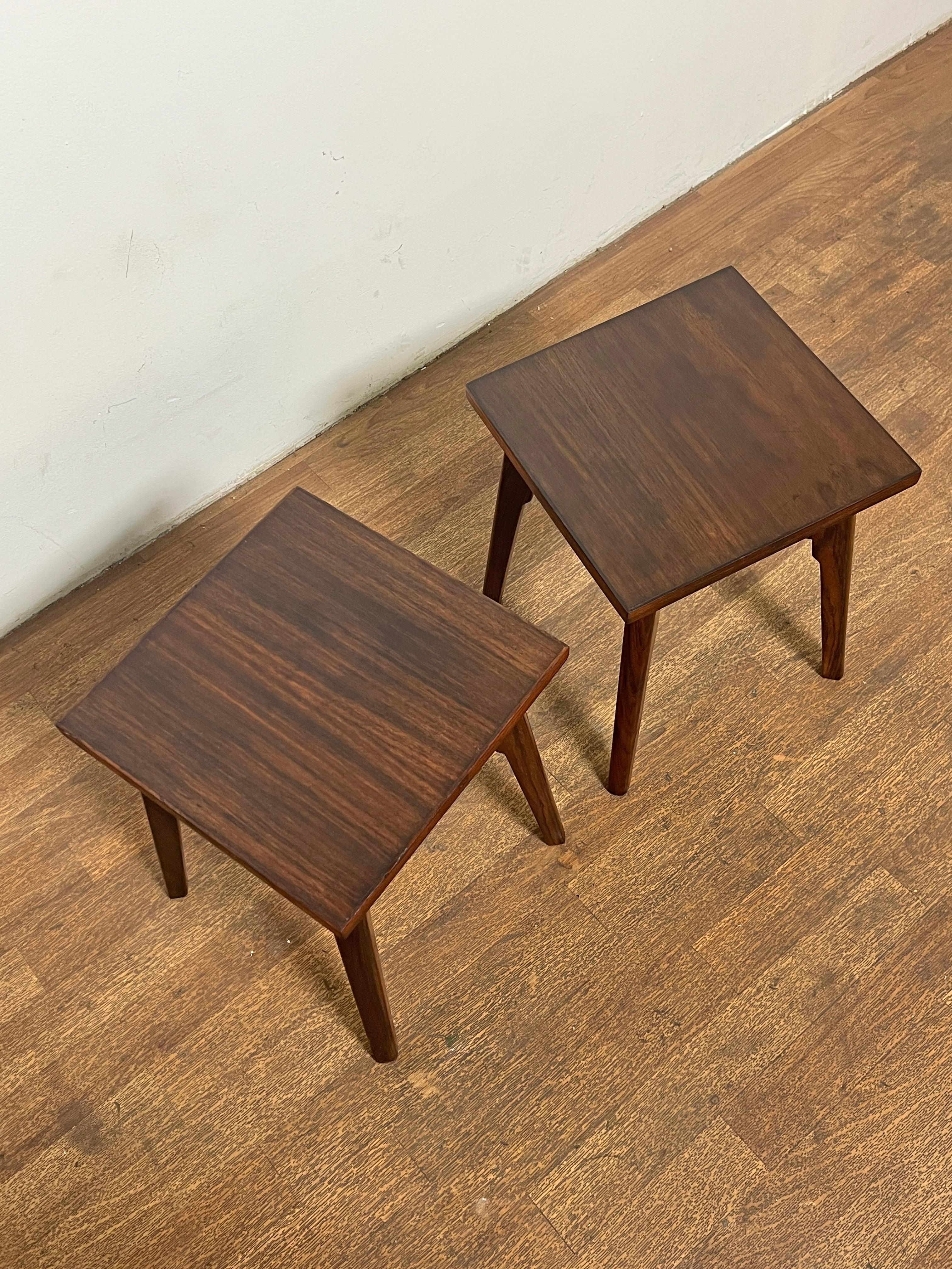 Pair of Anglo Indian Rosewood Side Tables by Spencer & Co., Madras, Circa 1950s For Sale 2