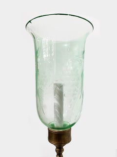 Pair of David Duncan Scallop Shell Sconces w/ Light Green Etched Shades