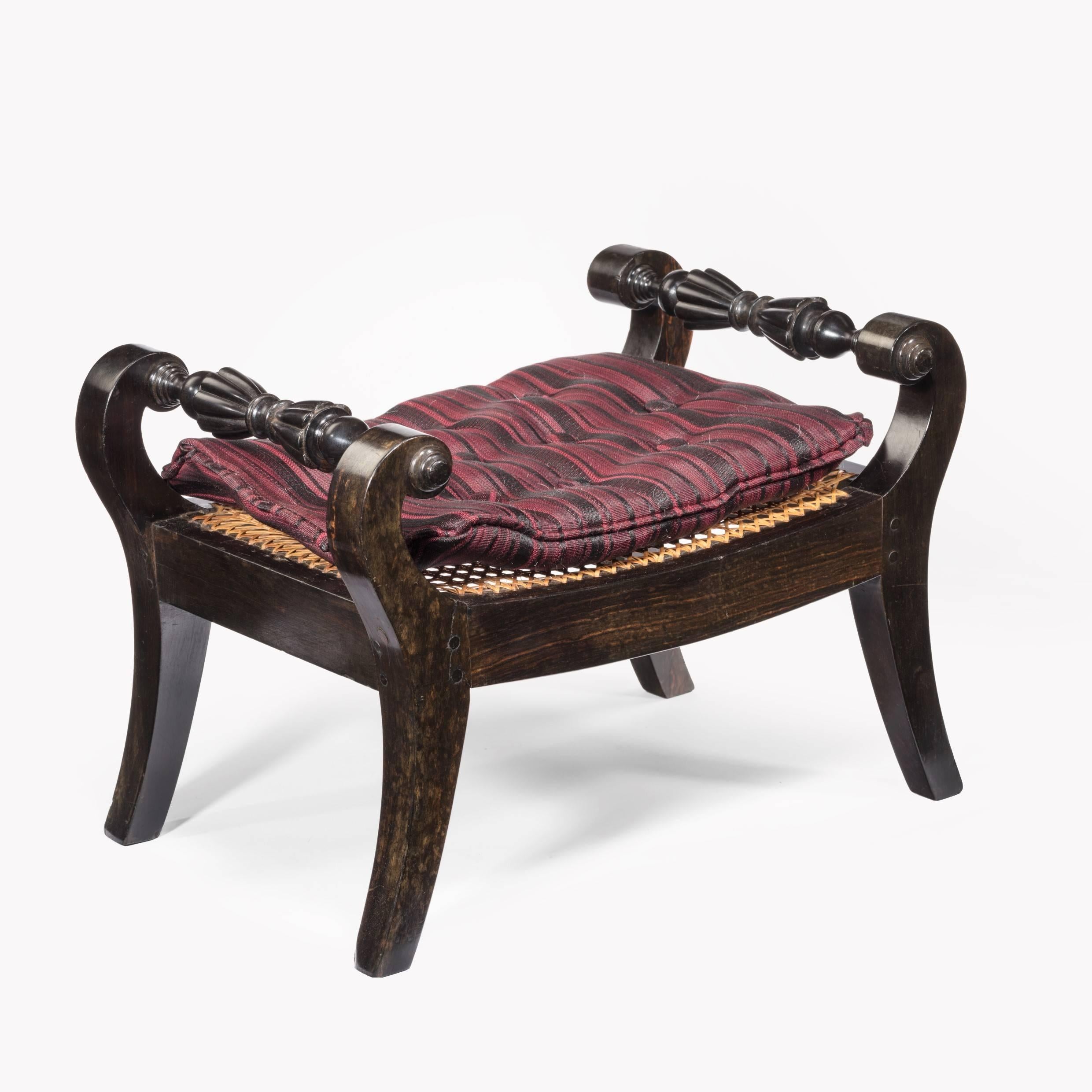 Pair of Anglo-Indian Solid Ebony Footstools In Good Condition For Sale In Lymington, Hampshire