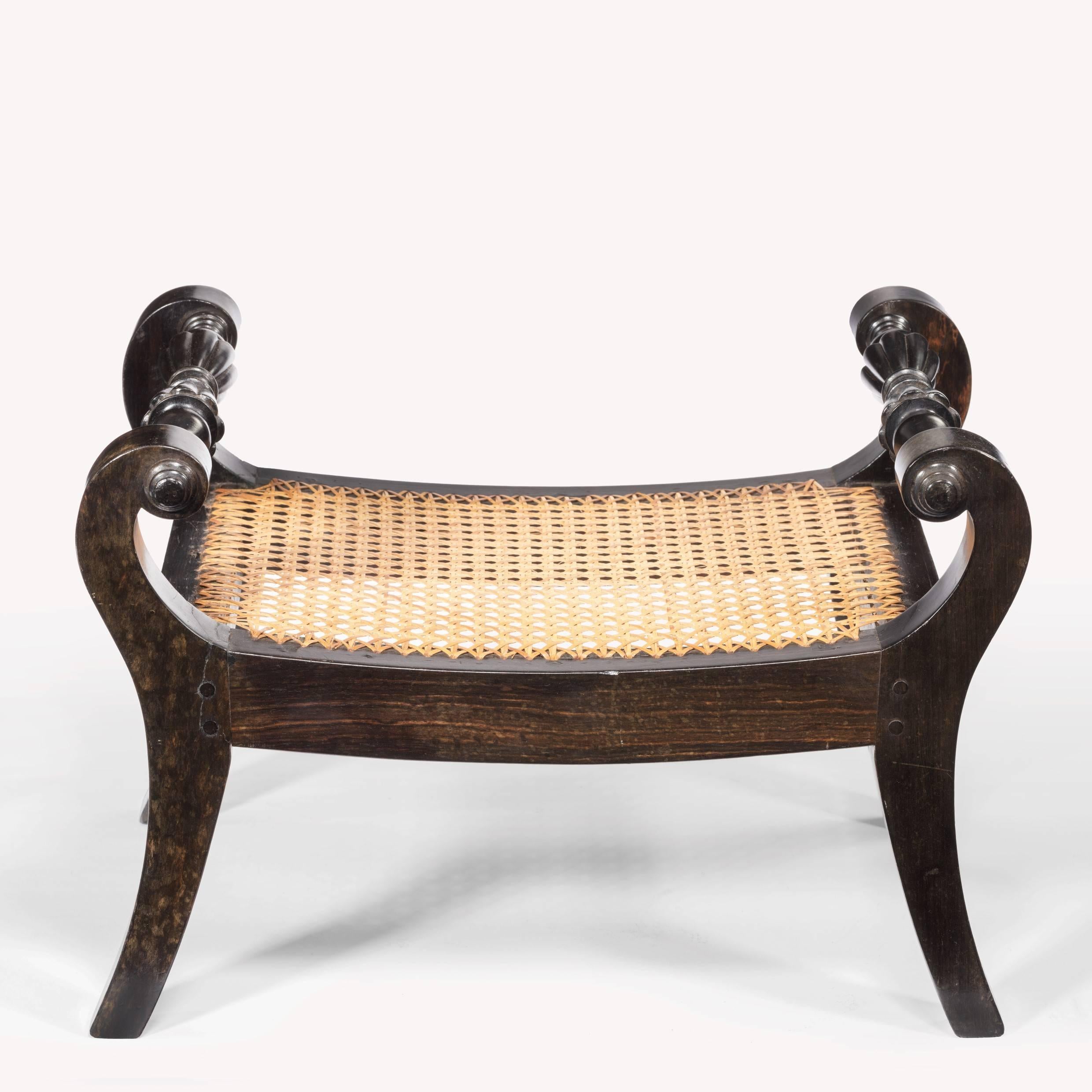 Early 19th Century Pair of Anglo-Indian Solid Ebony Footstools For Sale