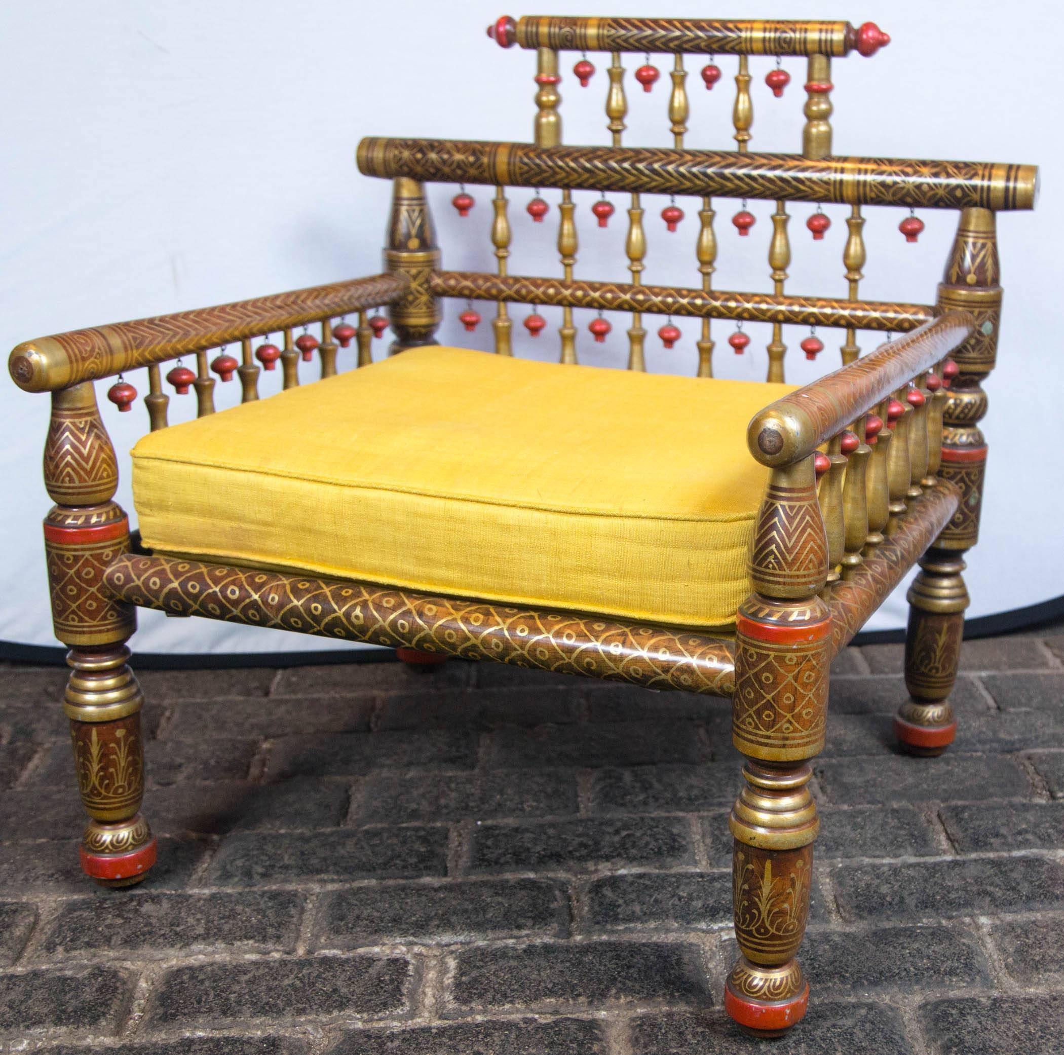 Pair of Anglo-Indian Style Decorative Armchairs In Excellent Condition In Stamford, CT